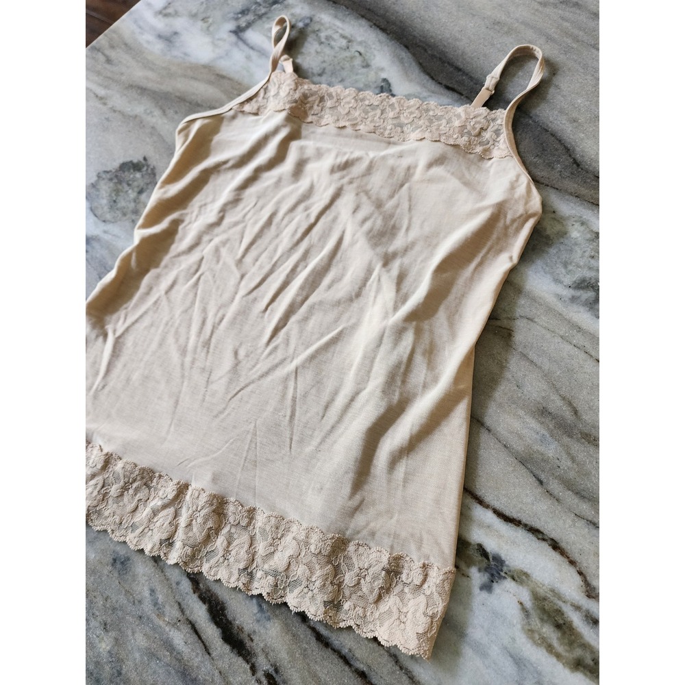 Vanity Fair Illumination Lace Trim Camisole Nude Beige Fairy Y2K Style